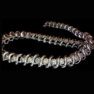 Tennis bracelet white gold 4 carat new